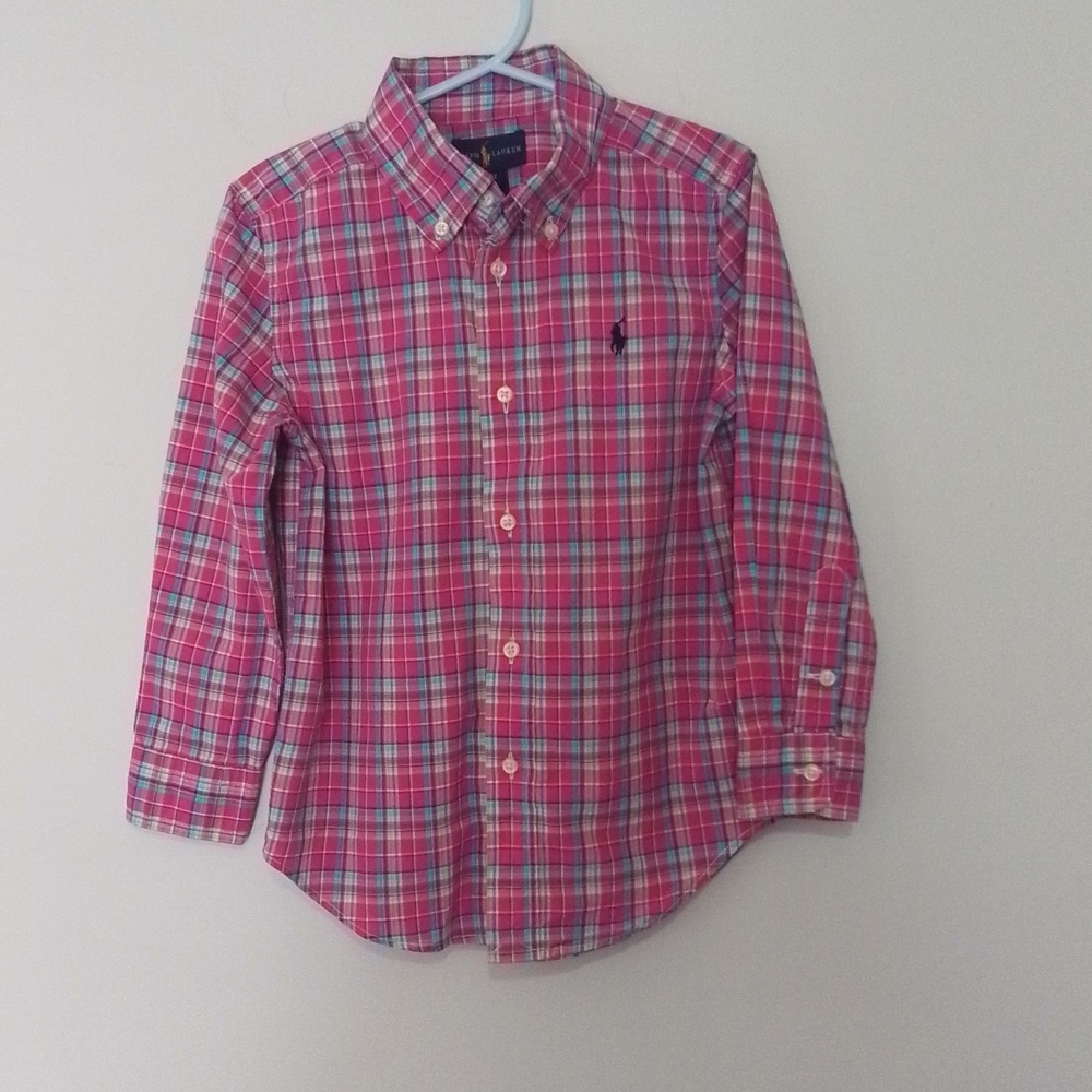 Ralph Lauren boy's size 4/4T long sleeve multi color plaid shirt